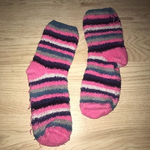 Worn fuzzy socks